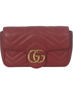 ♥️Gucci Red GG Marmont Matelassé Leather Shoulder Bag♥️